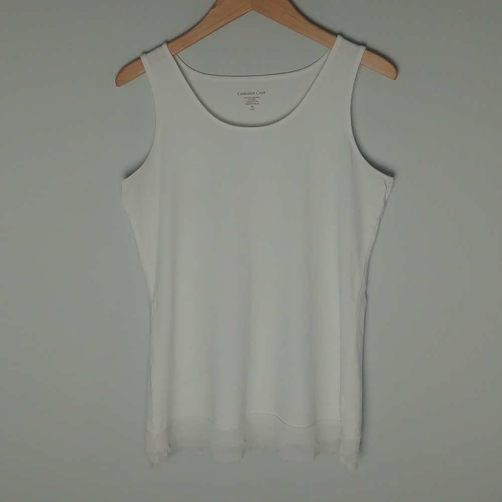 Coldwater Creek White Sleeveless Top
